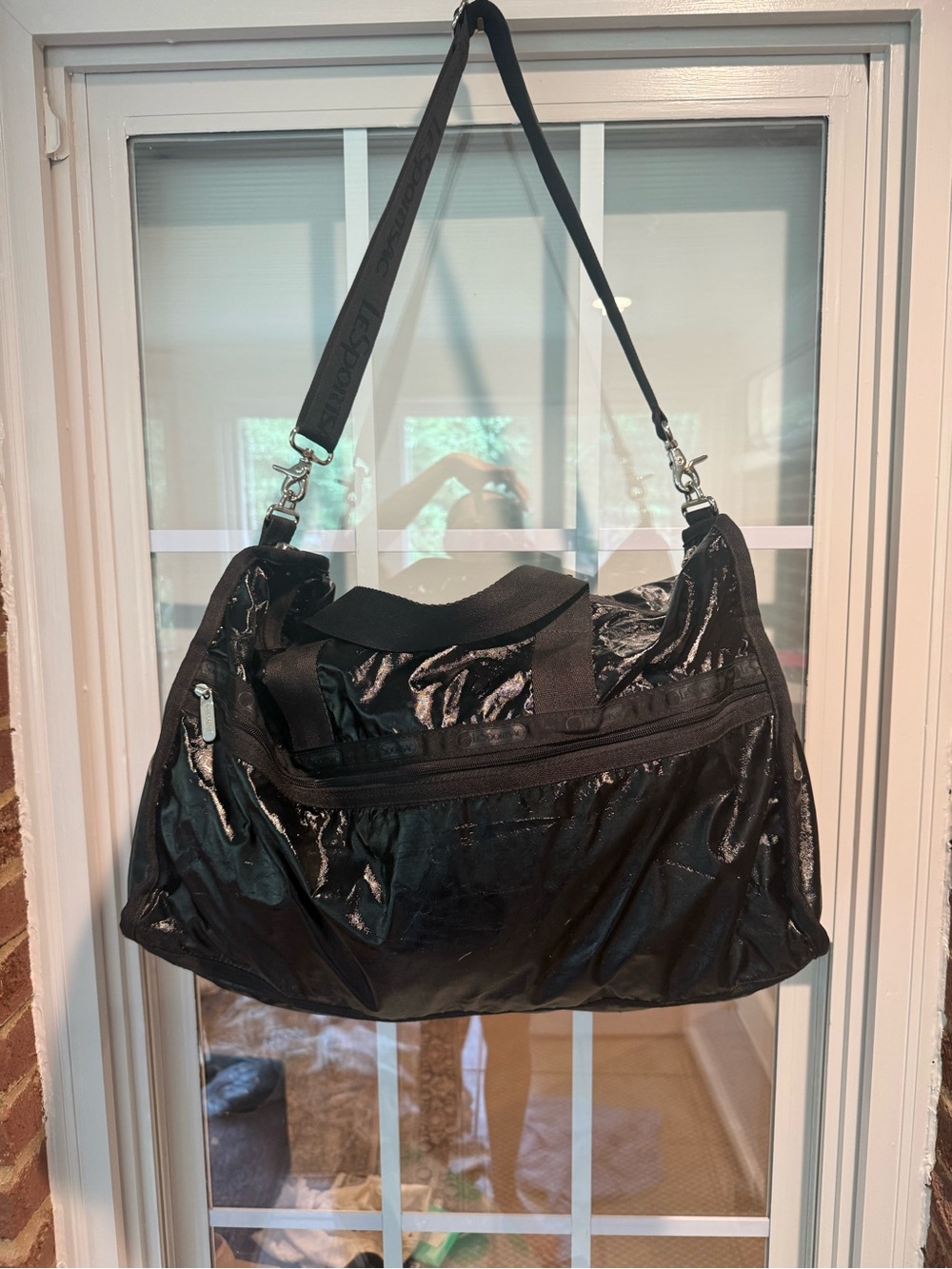 Shiny Black Deluxe Large Weekender Bag - LeSportsac